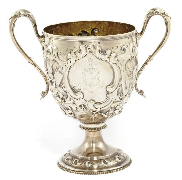 A GEORGE III SILVER TWO-HANDLED CUP