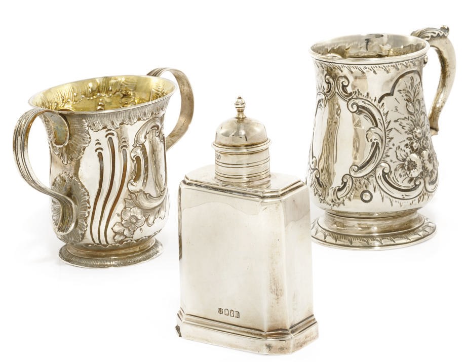 A GEORGE II PROVINCIAL BALUSTER SILVER MUG