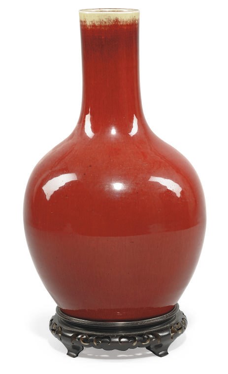 A CHINESE SANG-DE-BOEUF BOTTLE VASE