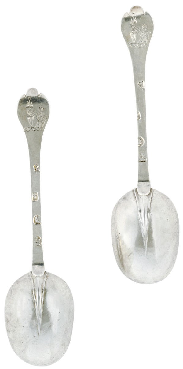 A PAIR OF CHARLES II SILVER TREFID SPOONS