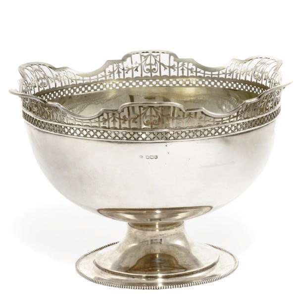A SILVER ROSE BOWL
