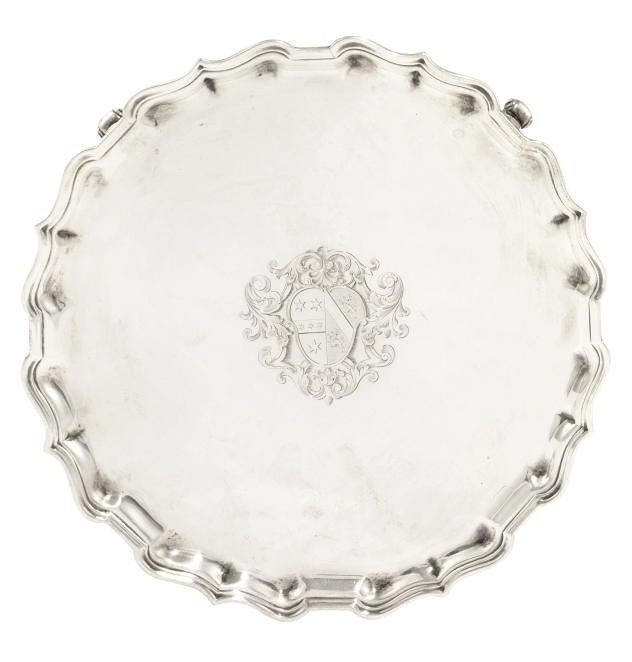 A GEORGE II SILVER SALVER