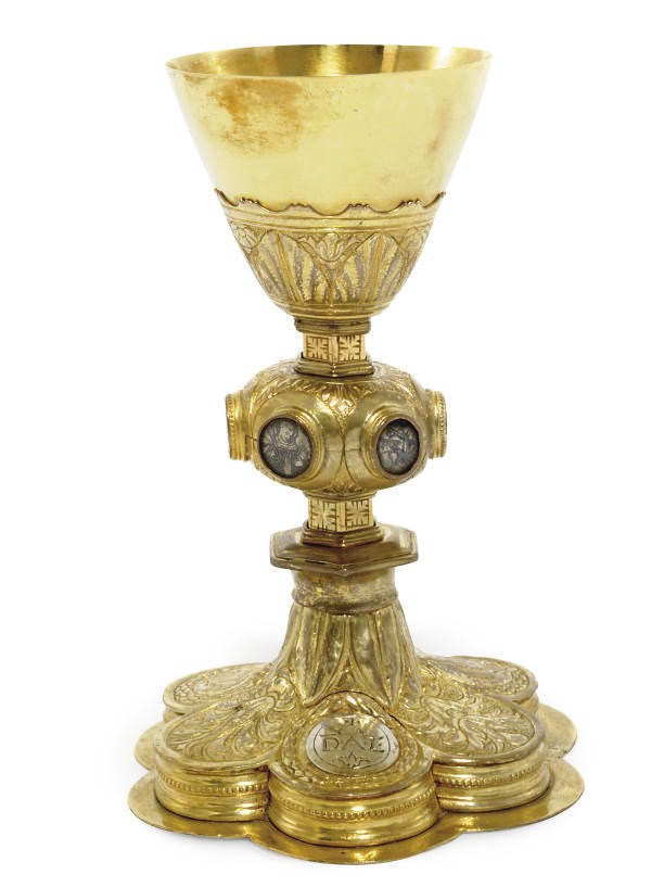 A CONTINENTAL SILVER-GILT CHALICE