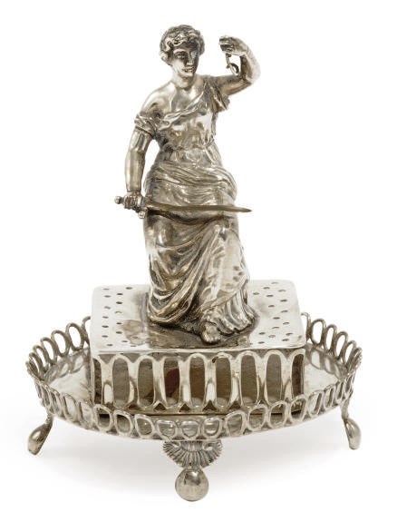 A PORTUGUESE SILVER TOOTHPICK HOLDER