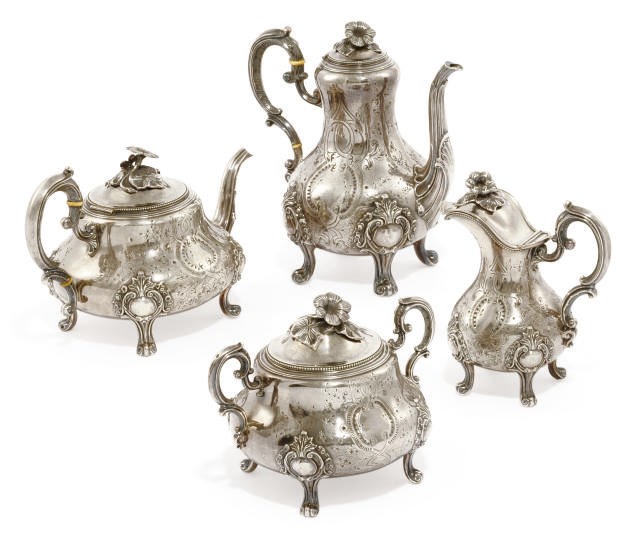 A FRENCH FOUR-PIECE SILVER TEA AND COFFEE SERVICE