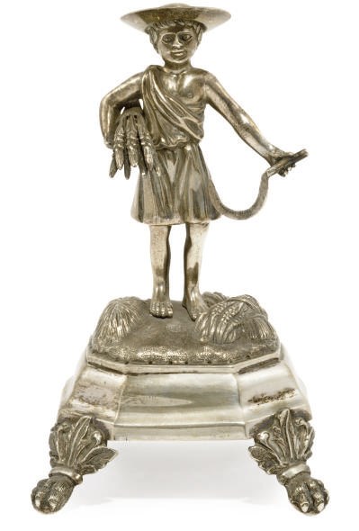 A PORTUGUESE SILVER TOOTHPICK HOLDER