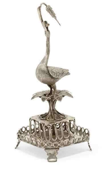 A PORTUGUESE SILVER TOOTHPICK HOLDER