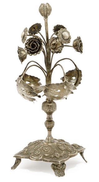 A PORTUGUESE SILVER TOOTHPICK HOLDER