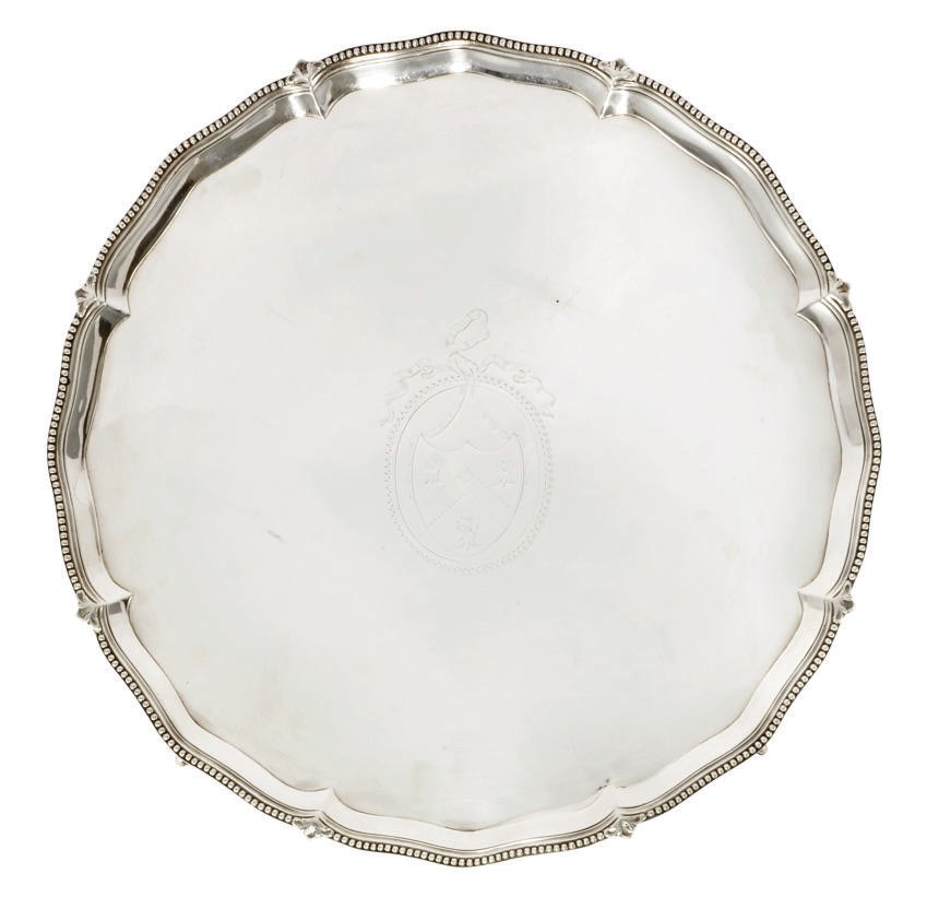 A GEORGE III SILVER SALVER