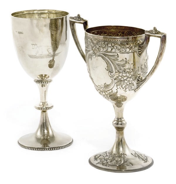A LARGE VICTORIAN SILVER AGRICULTURAL PRIZE GOBLET