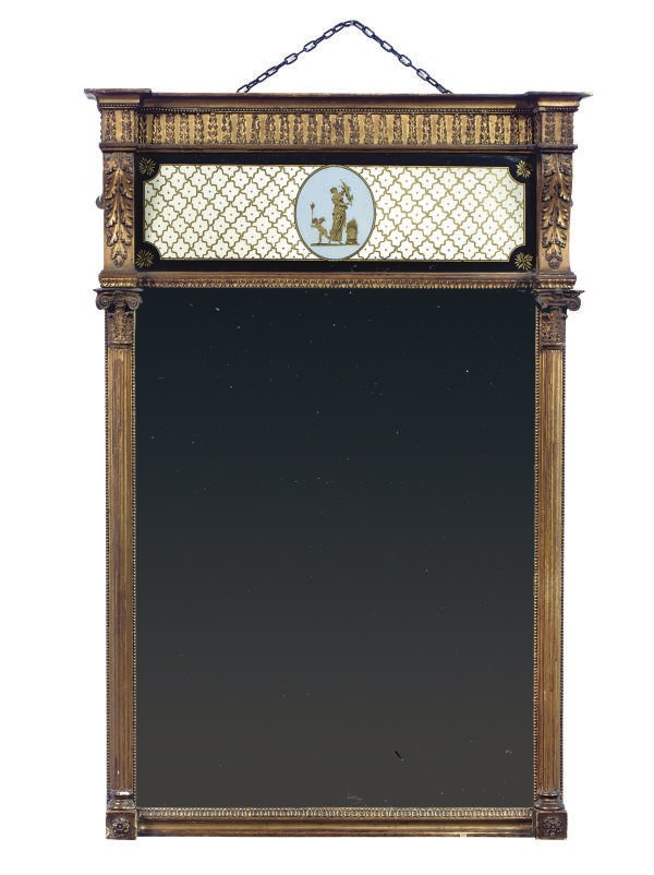 A REGENCY VERRE EGLOMISE MIRROR