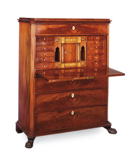 A DANISH MAHOGANY ESCRITOIRE