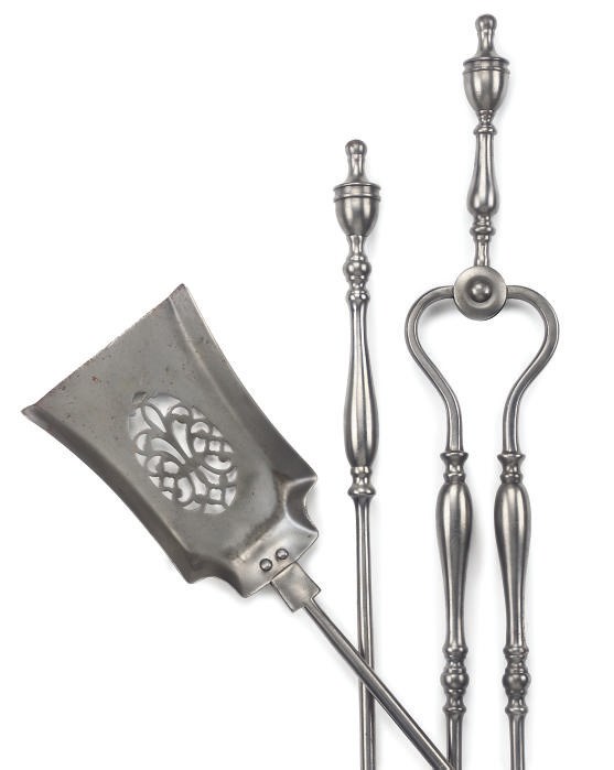 A SET OF THREE STEEL FIRE-IRONS