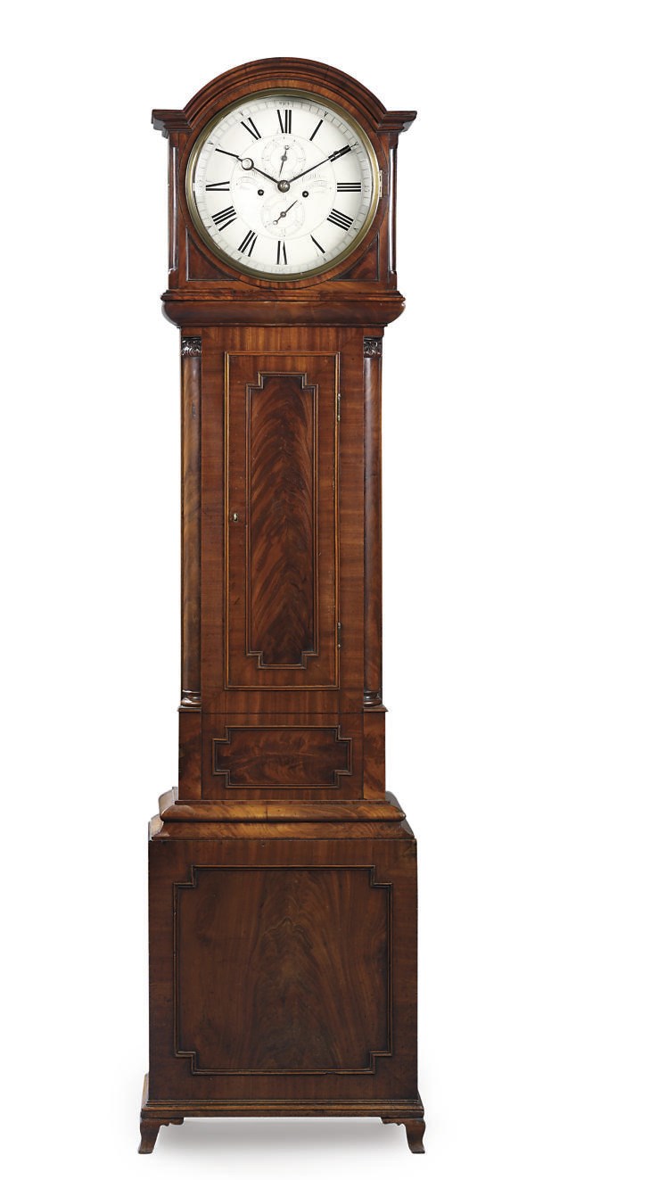 A WILLIAM IV MAHOGANY EIGHT DAY LONGCASE CLOCK