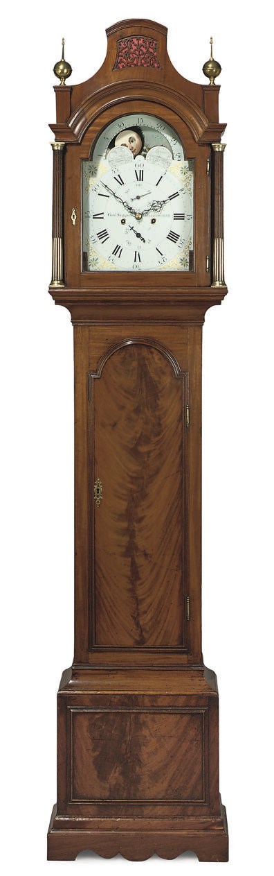 A GEORGE III MAHOGANY STRIKING EIGHT DAY LONGCASE CLOCK