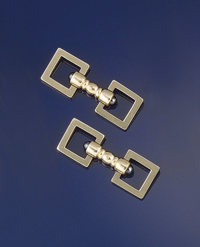 A pair of sapphire cufflinks, by Cartier