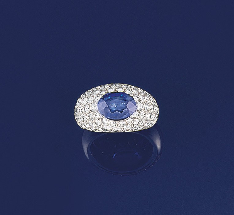 A sapphire and diamond ring