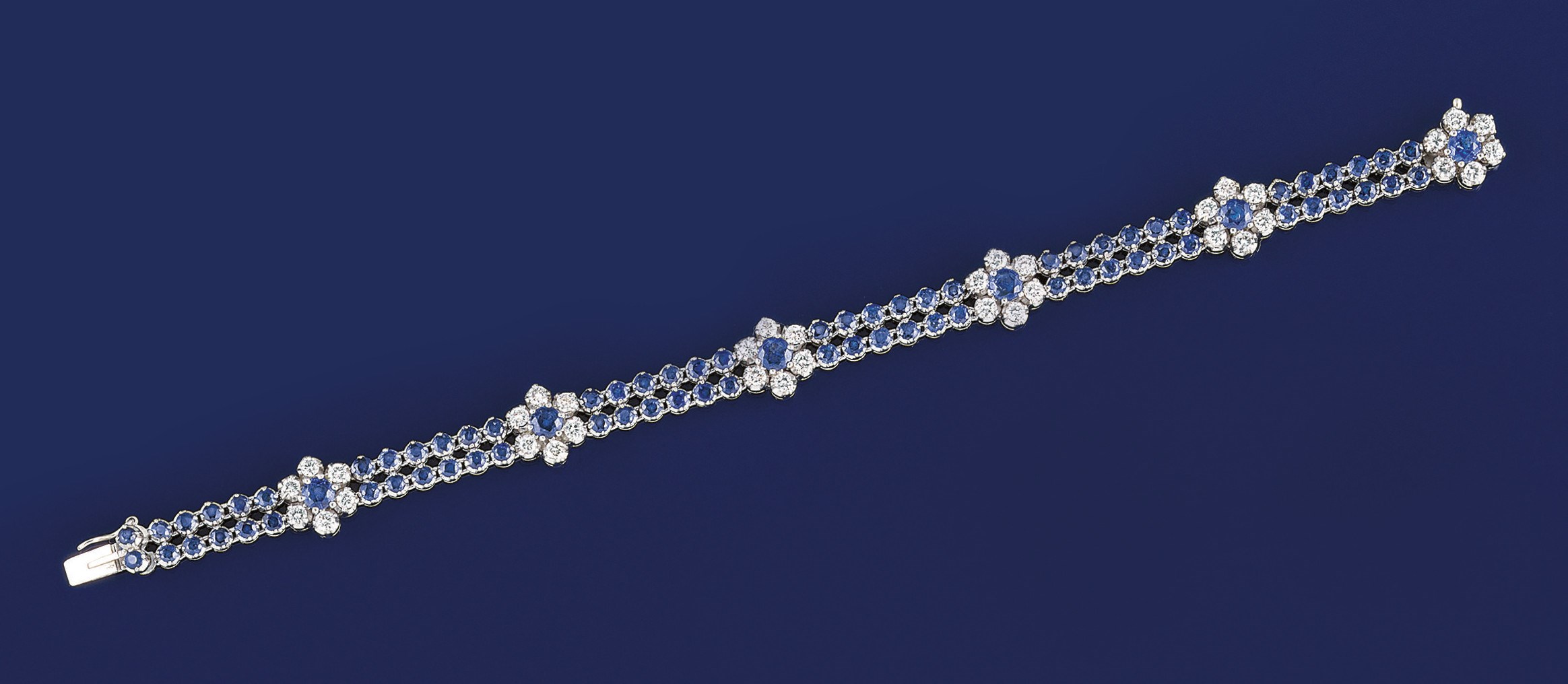 A sapphire and diamond bracelet