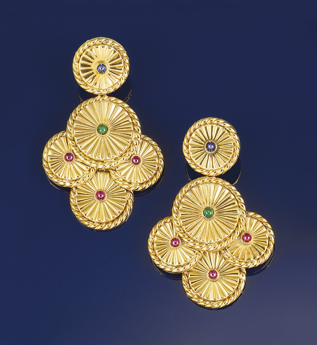 A pair of gem earpendants, by Sabbadini