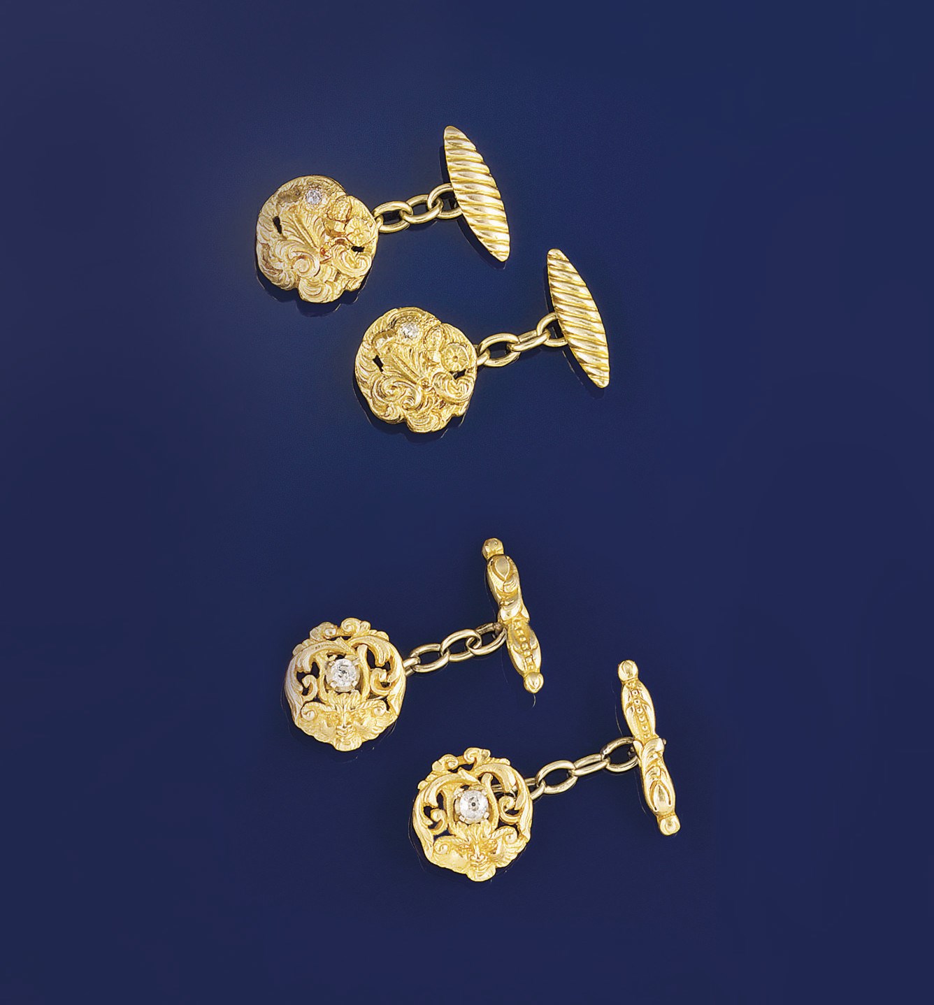 Two pairs of cufflinks