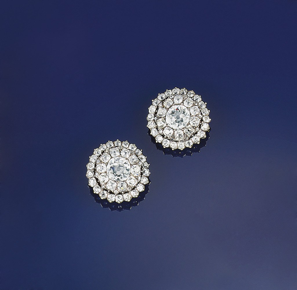A pair of Georgian diamond brooches
