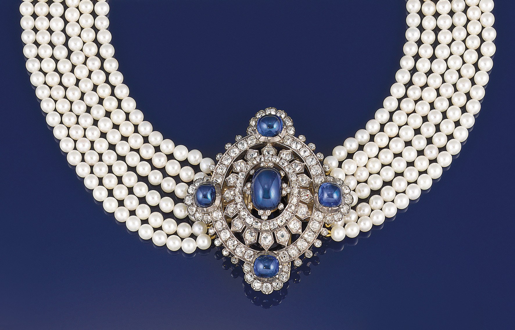 A 19th century sapphire and diamond brooch clasp