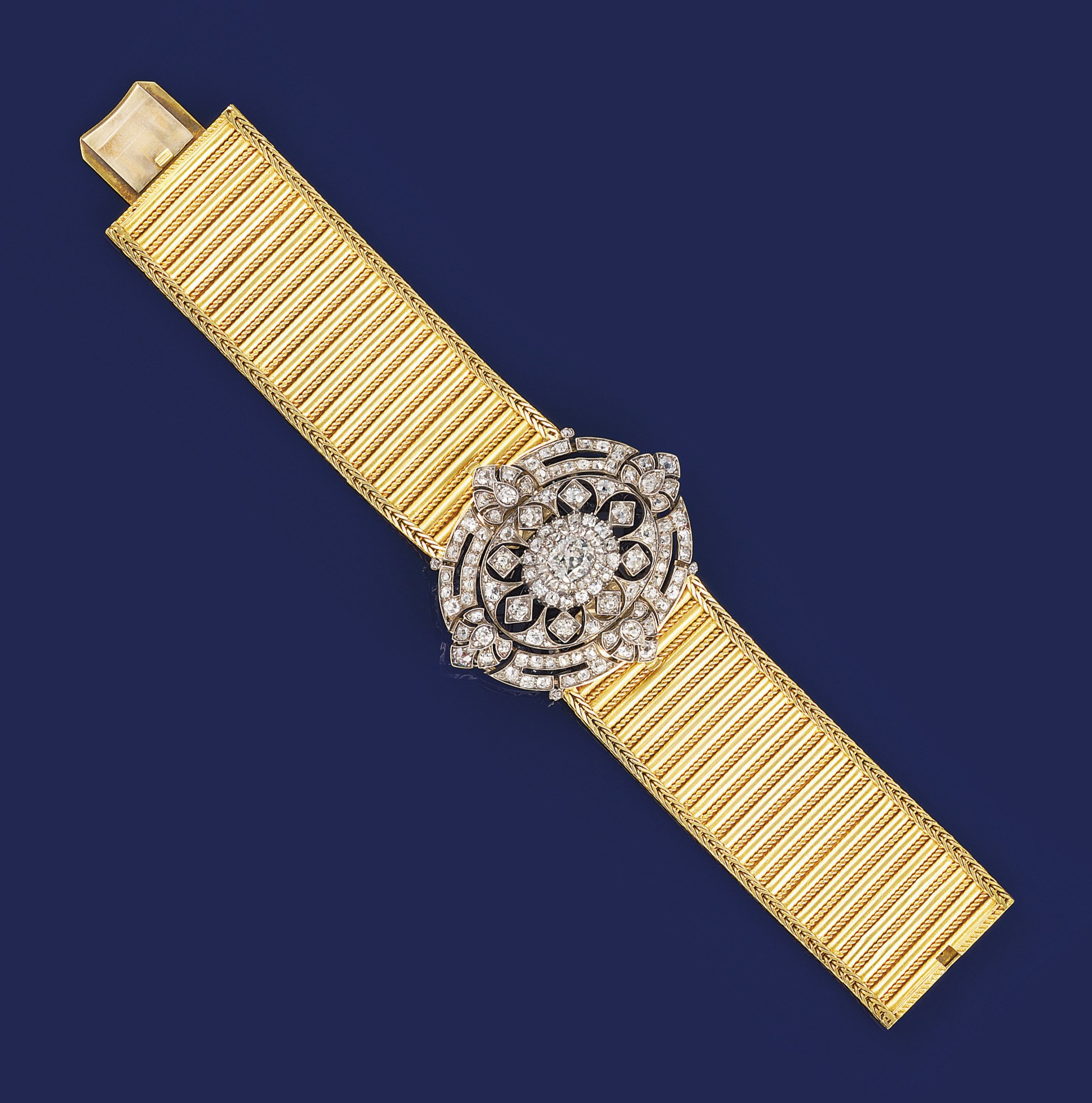 A Victorian gold and diamond bracelet