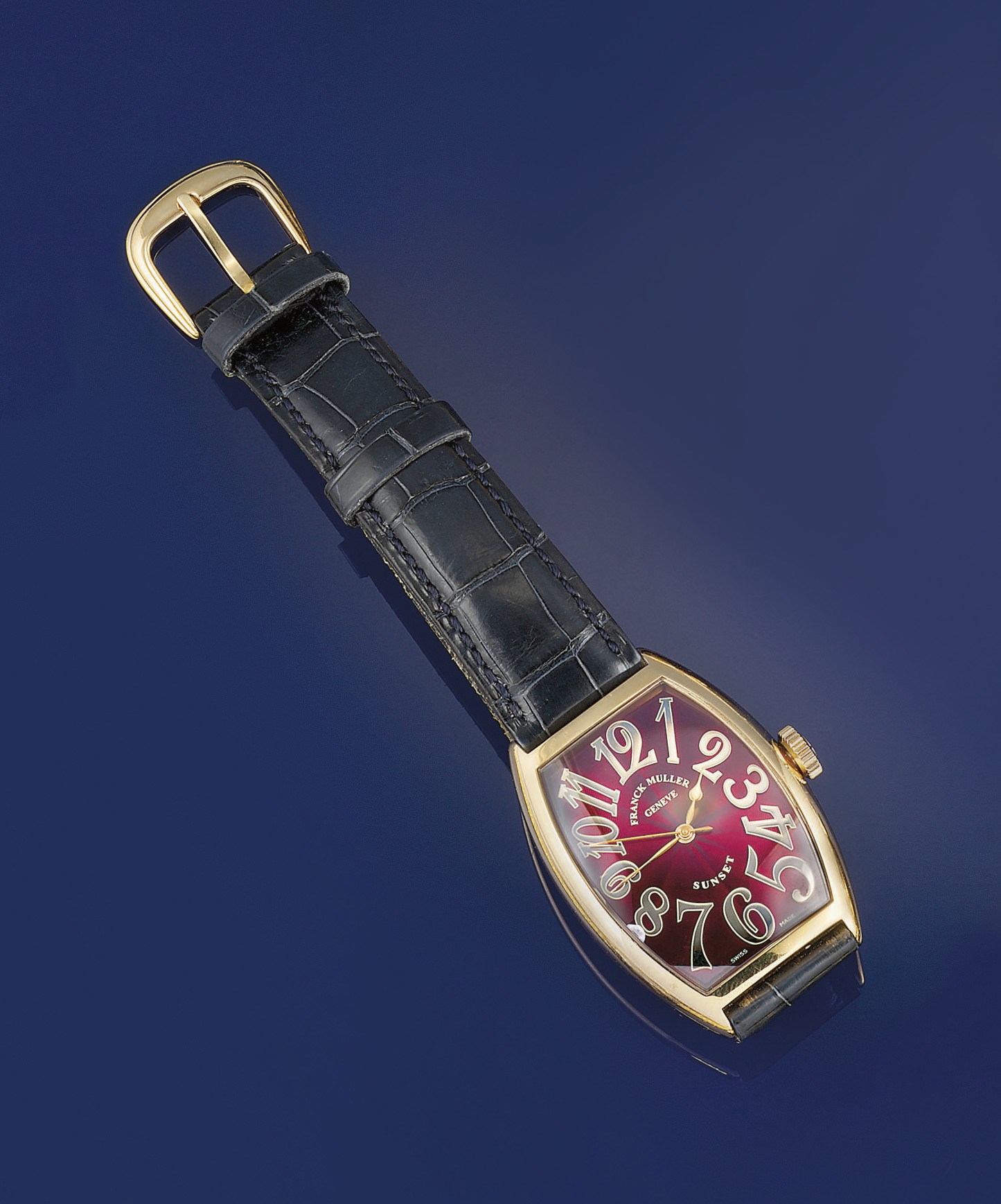 An 18ct. gold automatic "Sunset" wristwatch, by Franck Muller