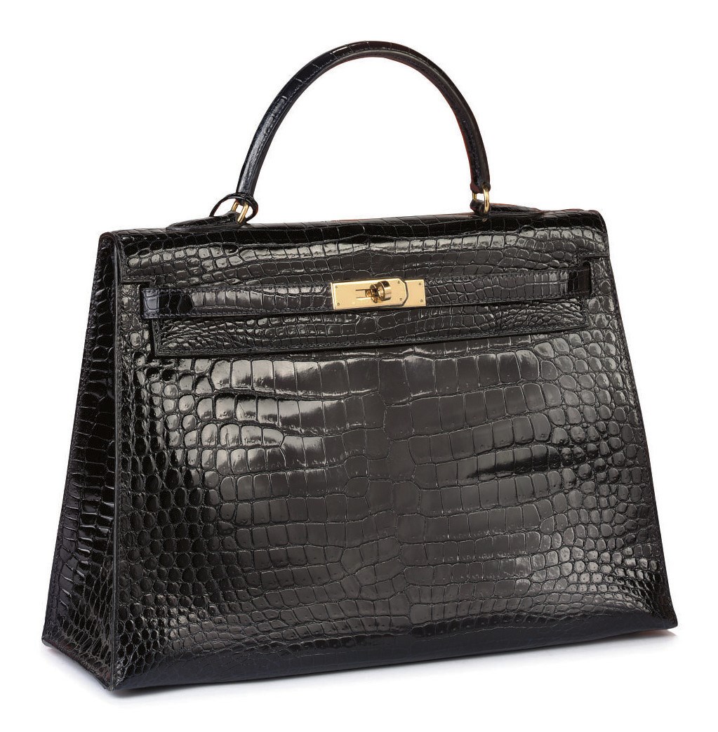 A BLEU ROI CROCODILE KELLY BAG