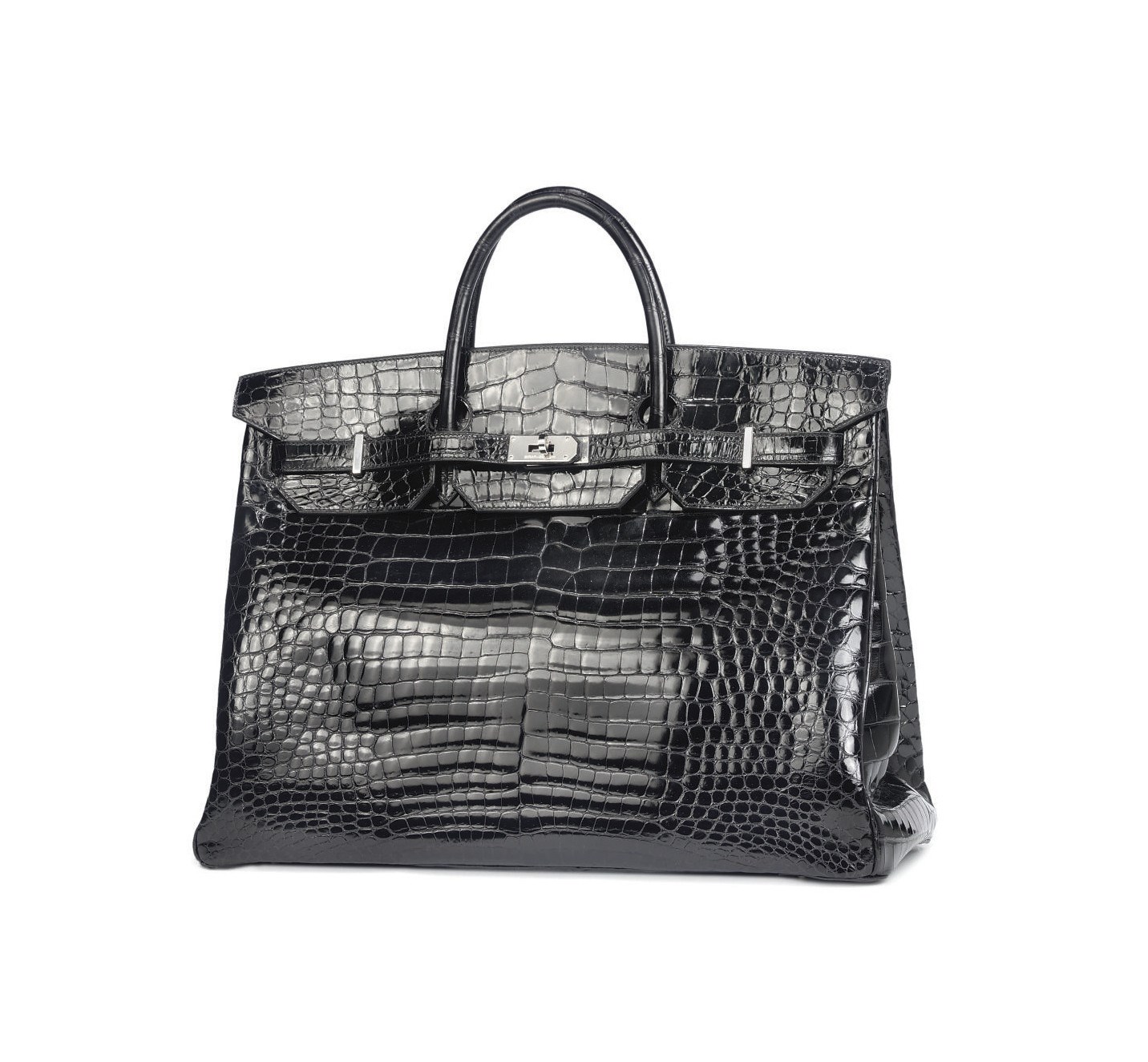 AN EXCEPTIONAL LARGE BLACK CROCODILE BIRKIN