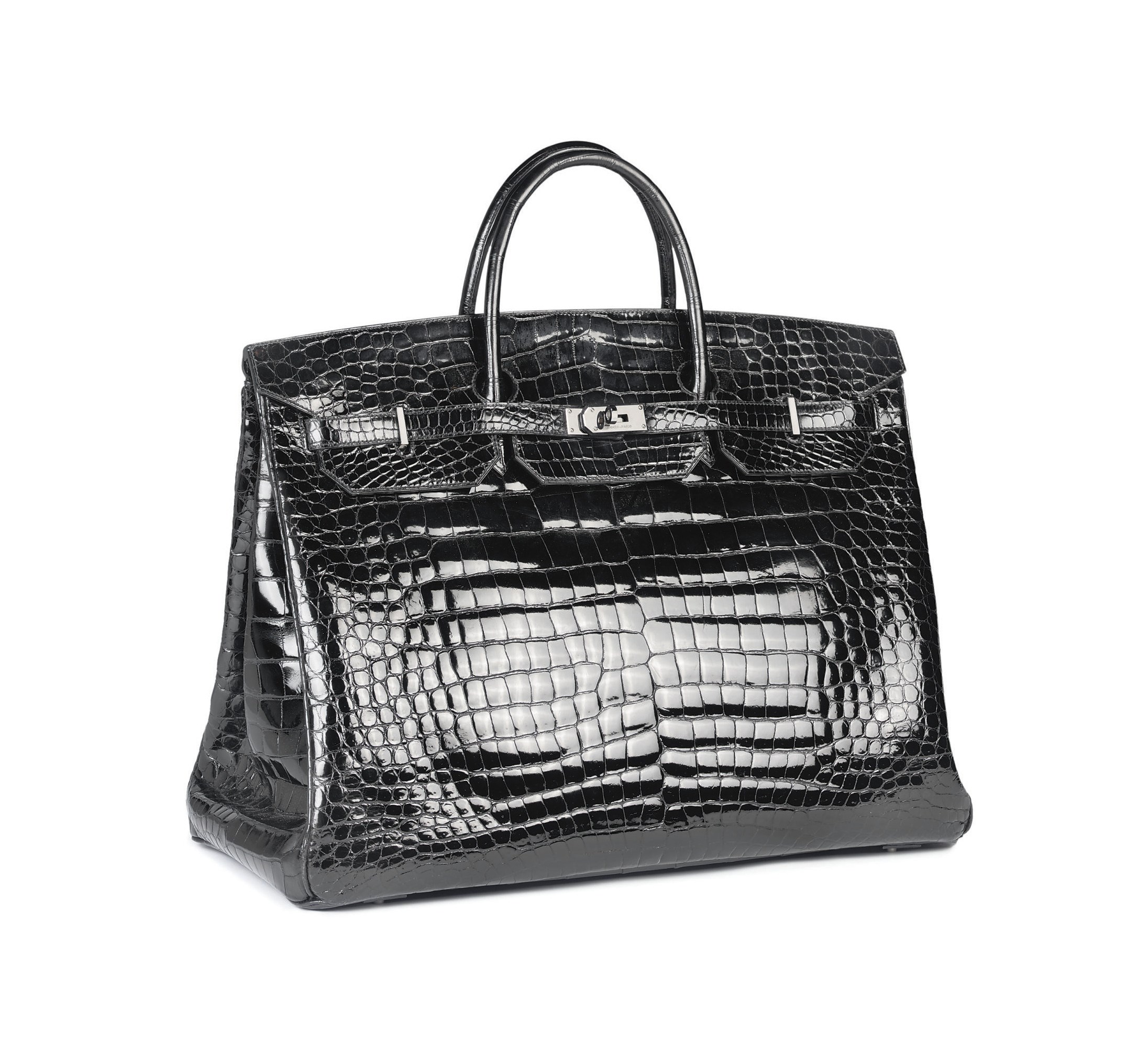 AN EXCEPTIONAL LARGE BLACK CROCODILE BIRKIN