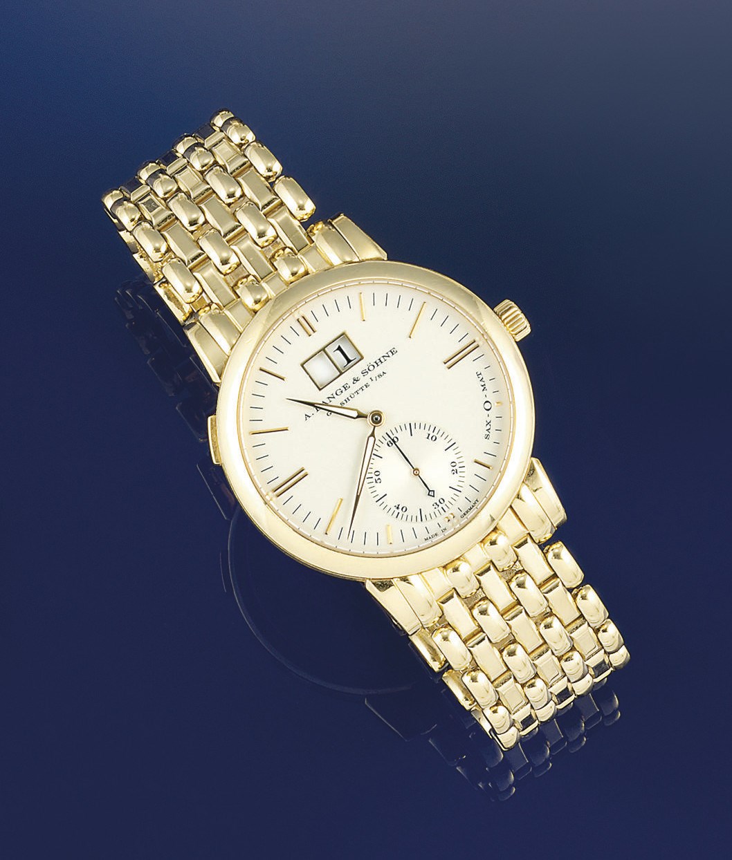 An 18ct. gold automatic "Langematick" wristwatch, by A Lange & Sonhe