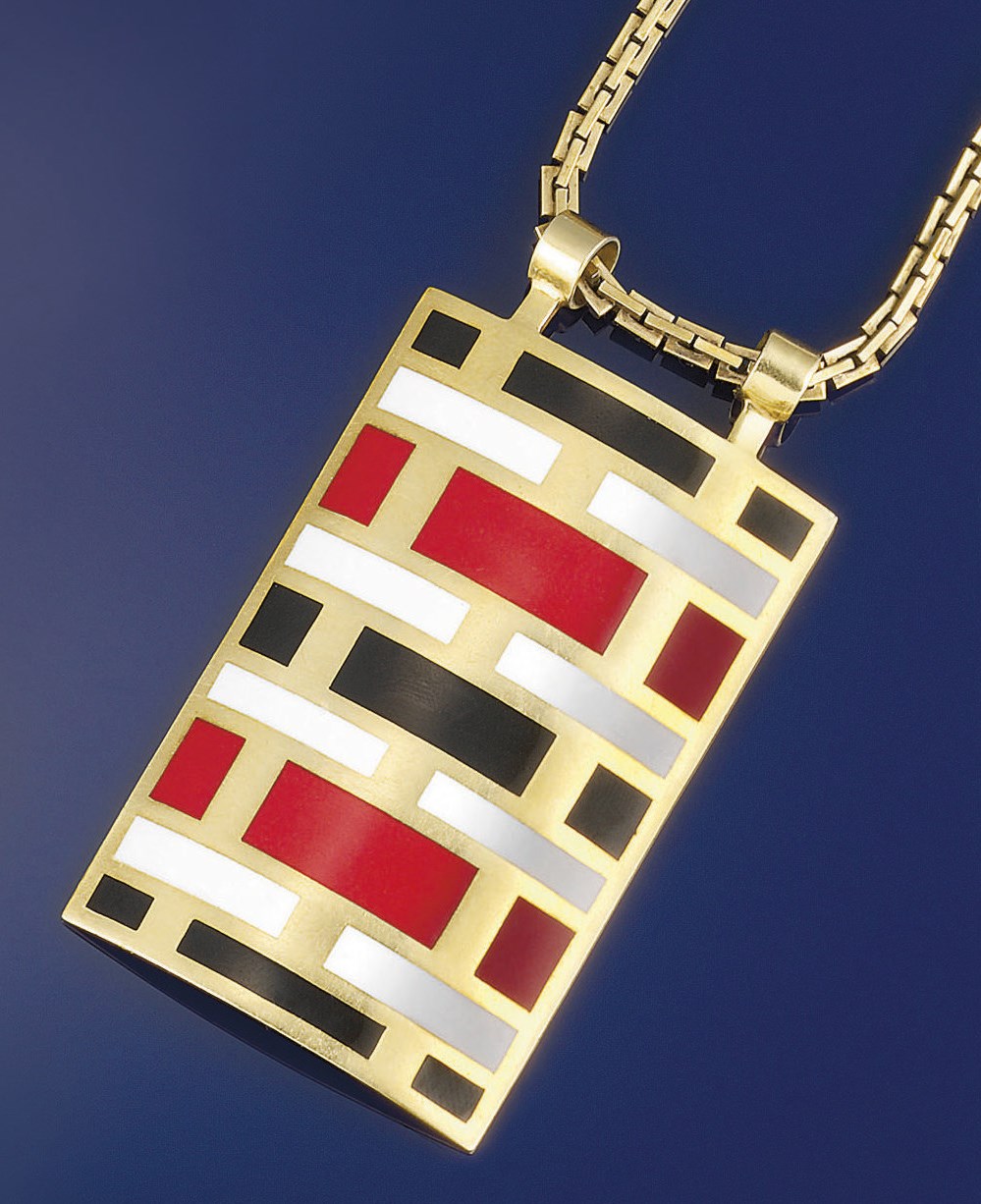 An enamelled pendant, by Cartier