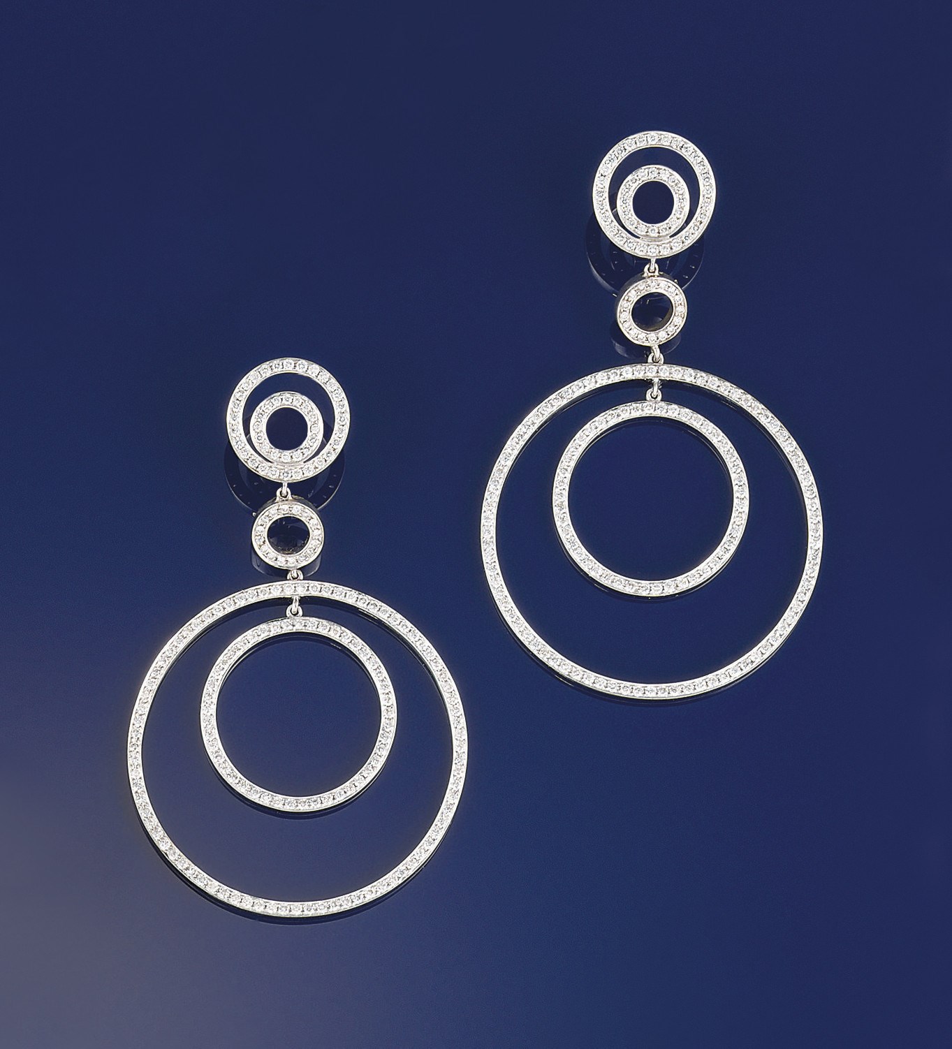 A pair of diamond earpendants