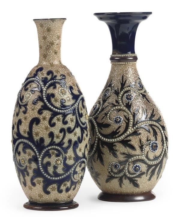 TWO ROYAL DOULTON STONEWARE VASES