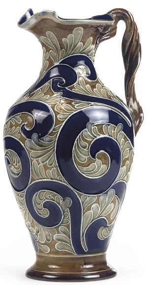A ROYAL DOULTON STONEWARE EWER