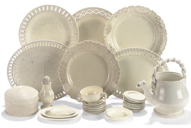 A COLLECTION OF STAFFORDSHIRE PLAIN CREAMWARE