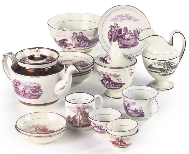 A QUANTITY OF SHORTHOSE & CO. TEAWARES TRANSFER-PRINTED WITH FIGURES AND CHILDREN
