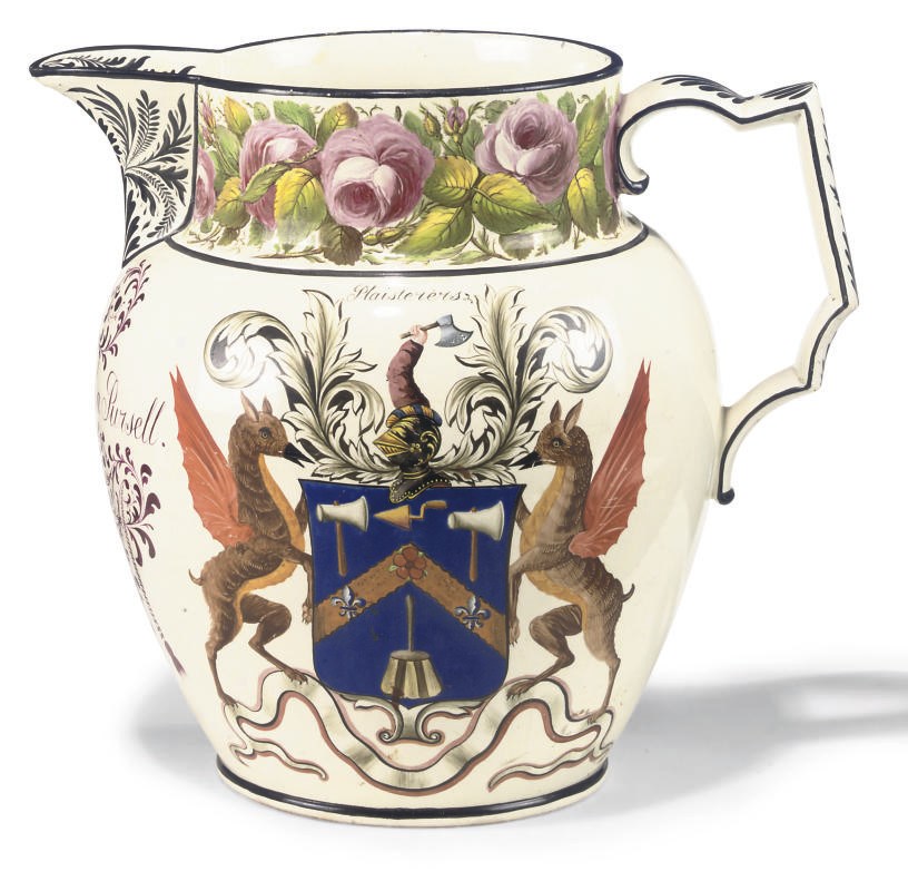 A MASSIVE SHORTHOSE & CO. NAMED AND DATED ARMORIAL JUG