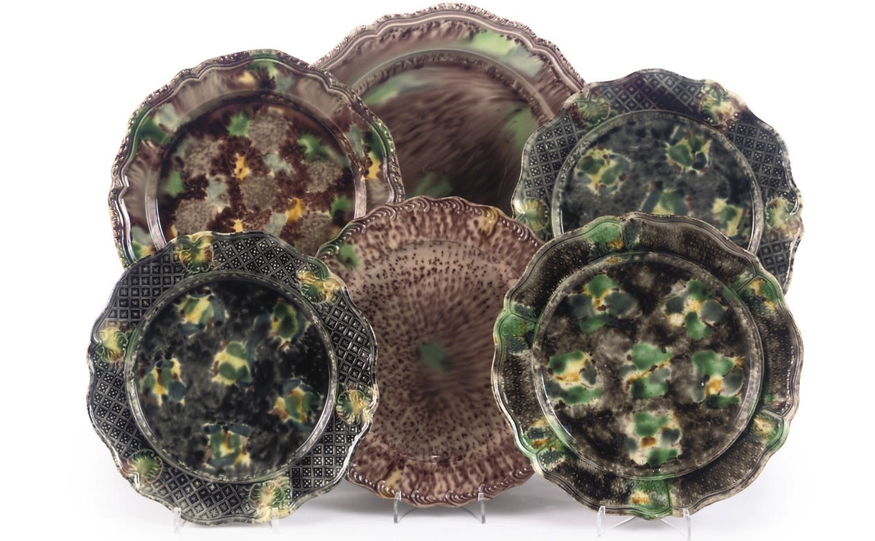 A PAIR OF STAFFORDSHIRE CREAMWARE PLATES FOUR OTHERS