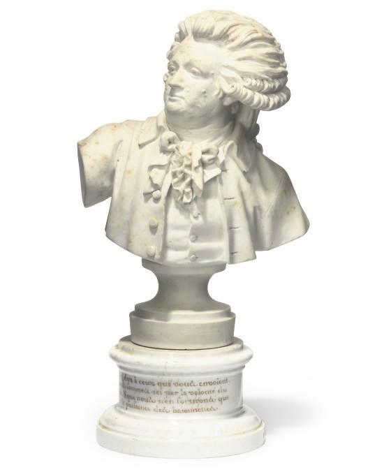 A PARIS (FAUBOURG SAINT DENIS) WHITE BISCUIT BUST OF HONORE GABRIEL RIQUETI, COMTE DE MIRABEAU