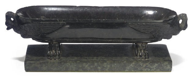 AN ITALIAN NEO-CLASSICAL SERPENTINE MARBLE PEN TRAY