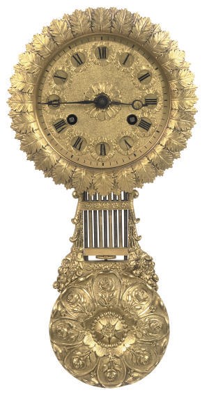 A FRENCH GILT-BRASS WALL CLOCK