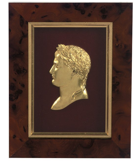 A SET OF FOUR FRENCH GILT-BRONZE PORTRAIT RELIEF PLAQUES