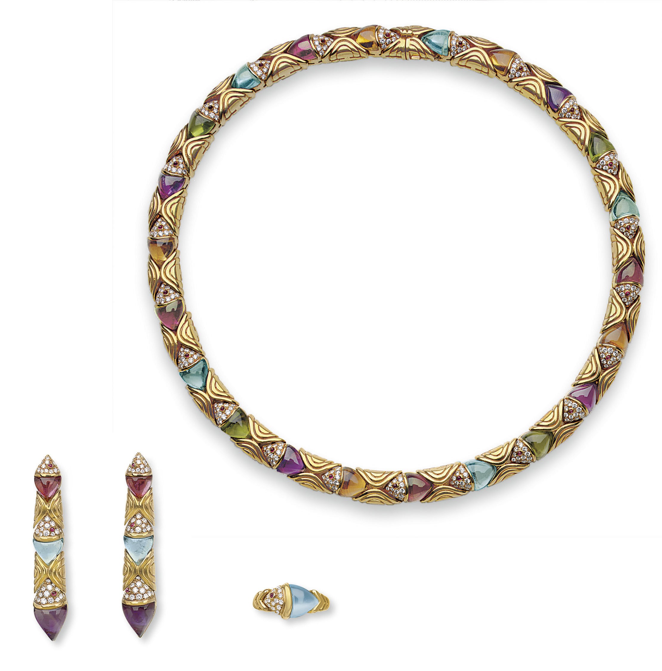 A SUITE OF "NATURALIA" MULTI-GEM AND DIAMOND JEWELRY, BY BULGARI