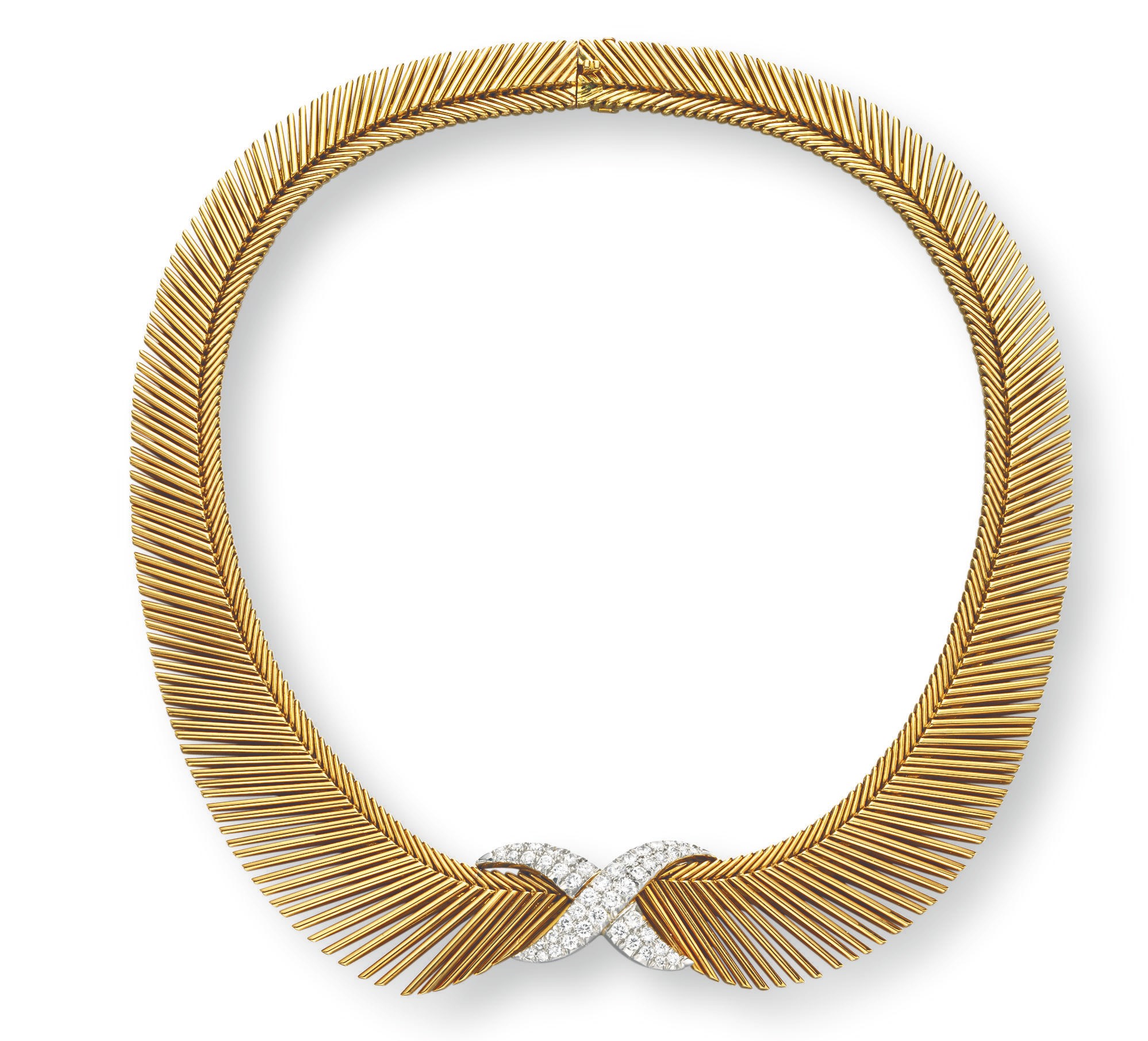 A GOLD AND DIAMOND "CHEVEUX D'ANGE" NECKLACE, BY VAN CLEEF & ARPELS