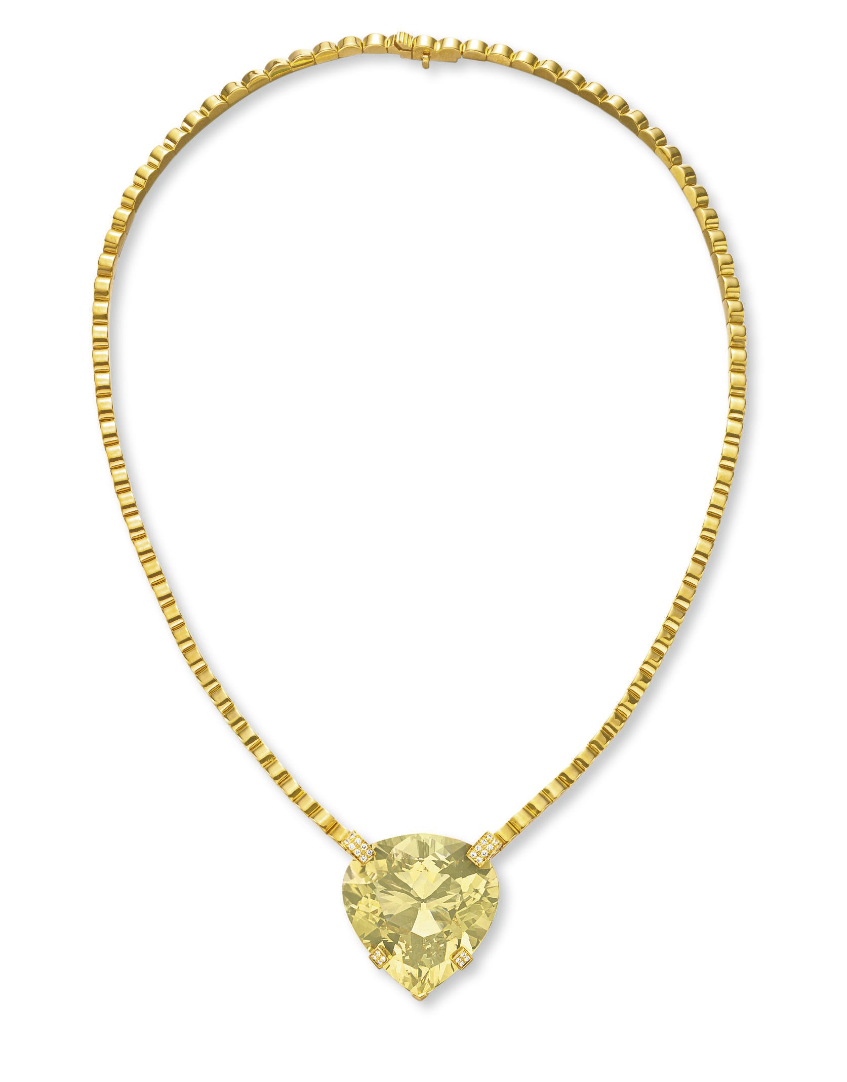 A GREEN BERYL AND GOLD NECKLACE, BY TIFFANY & CO.