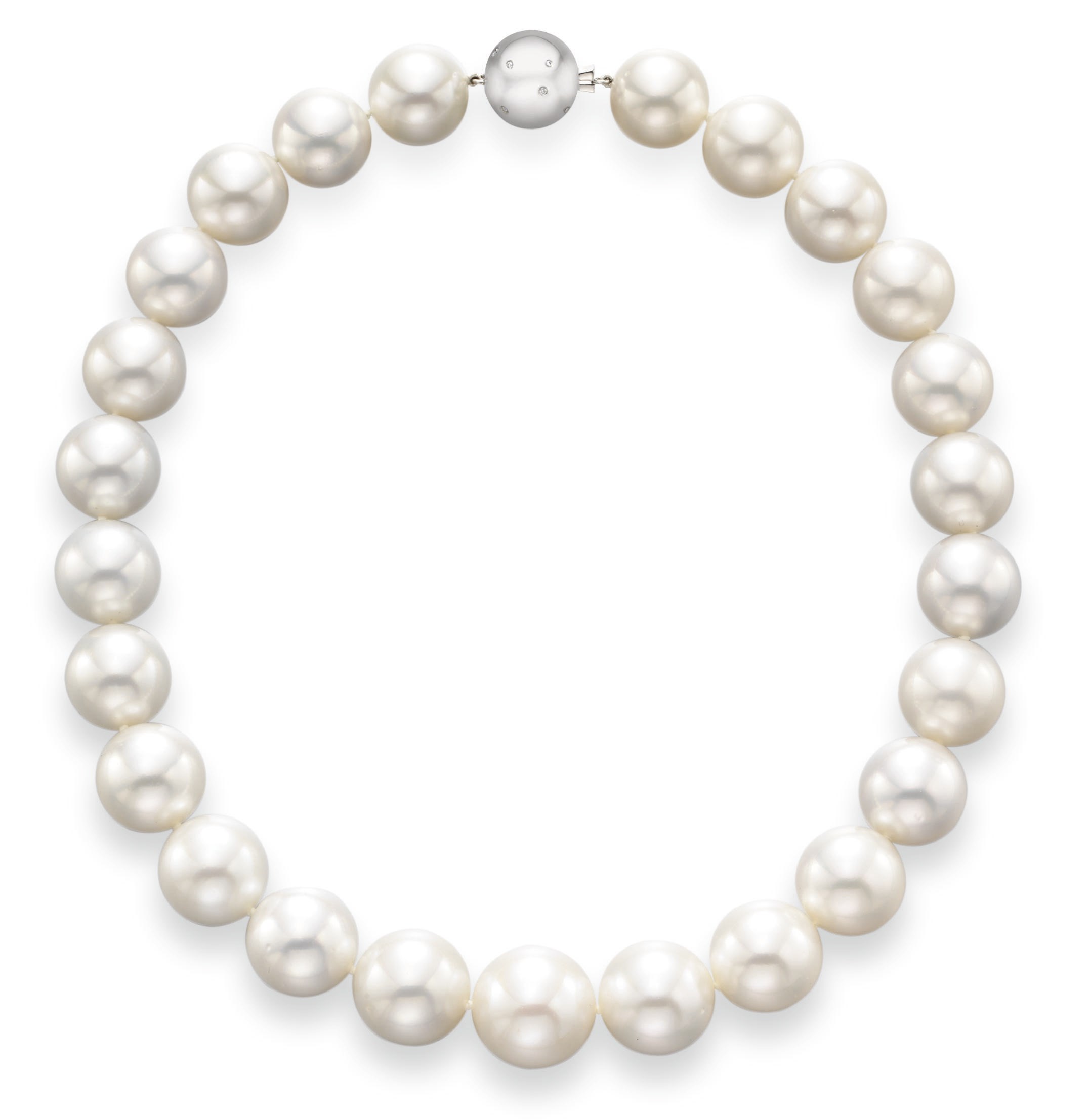 A CULTURED PEARL AND DIAMOND NECKLACE