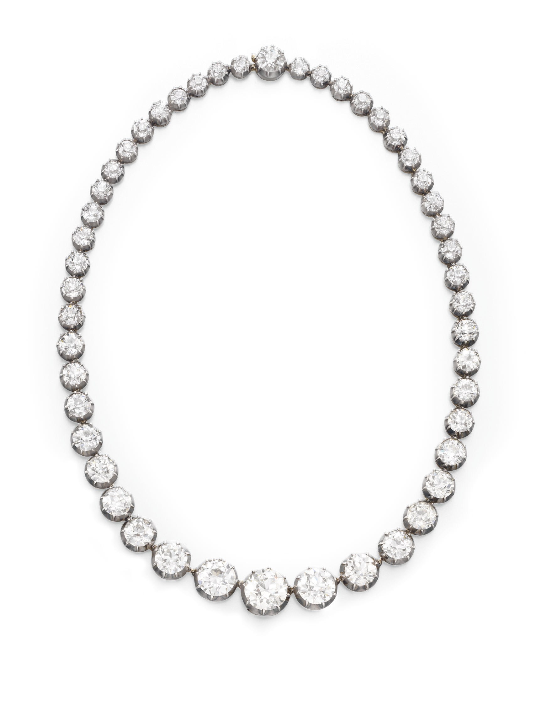 AN ANTIQUE DIAMOND RIVIERE NECKLACE