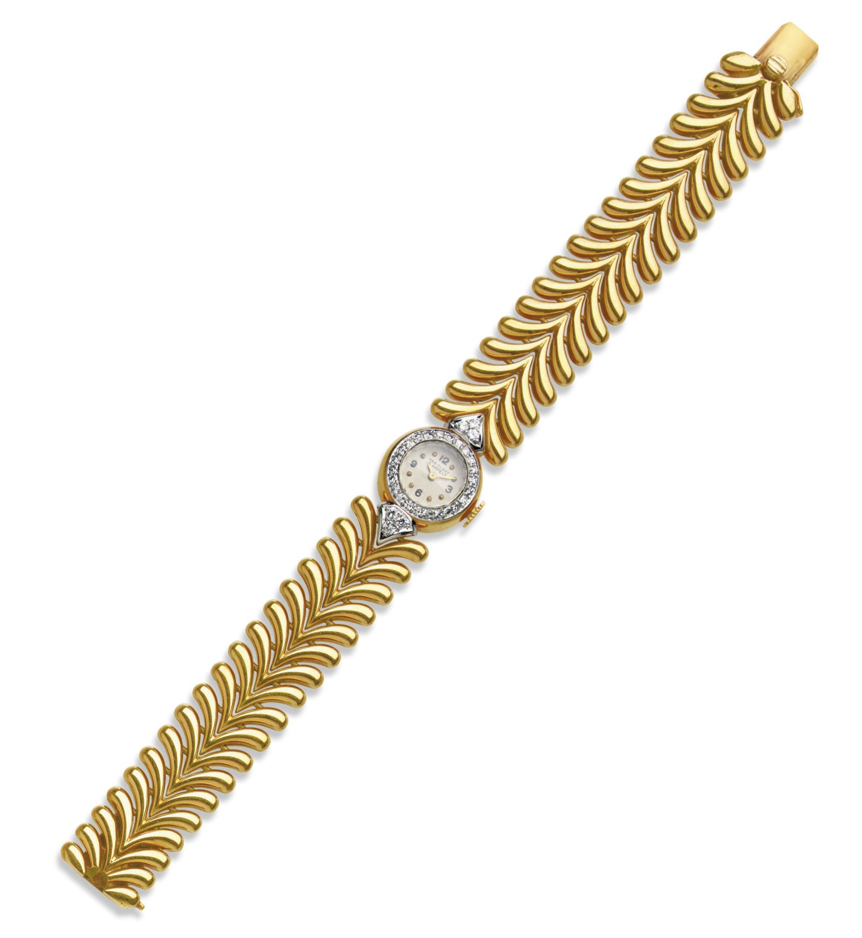 A DIAMOND AND GOLD WRISTWATCH, BY VAN CLEEF & ARPELS